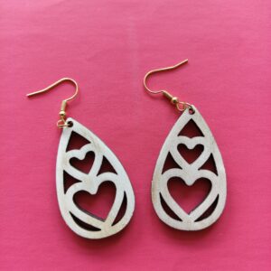 boucles d&rsquo;oreilles double cœur dans goutte