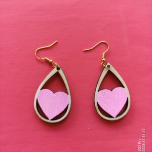 Boucles d&rsquo;oreilles goutte cœur