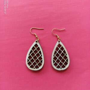 Boucles d&rsquo;oreilles goutte quadrillées